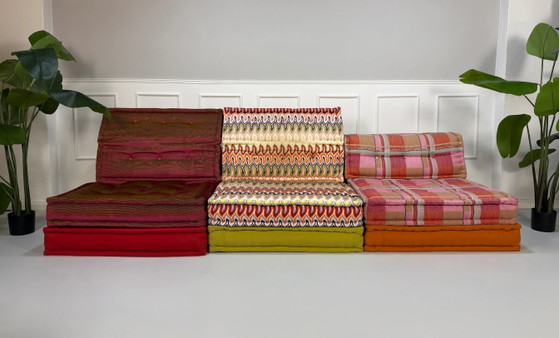 Image 1 of Roche Bobois Mah Jong Designer Sofa Stoff Couch handgefertigt MahJong Bunt