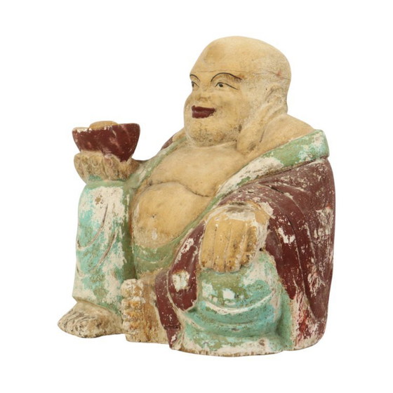 Image 1 of Grote Lachende Boeddha XL Hout