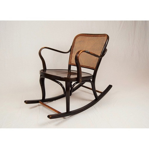 Fauteuil à bascule vintage en bois courbé de Josef Frank pour Thonet A 752, 1930