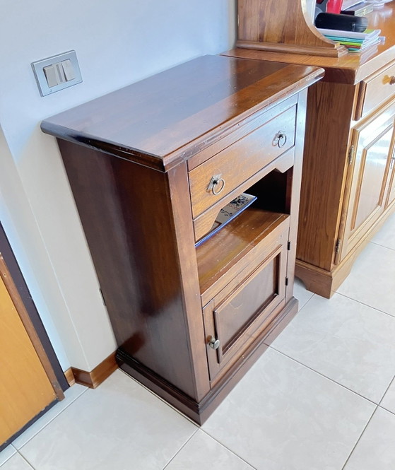 Solid Wood Cabinet in Arte Povera Style, Walnut, 92 × 63 × 40 Cm – TV furniture (photo 4 of 5)