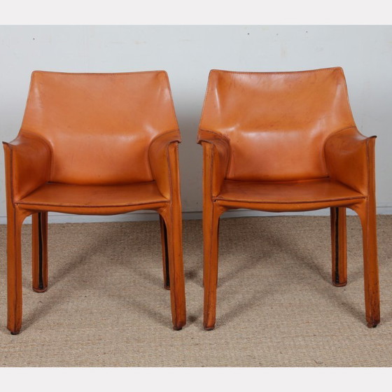 Image 1 of Coppia di poltrone CAB 413 disegnate da Mario Bellini per Cassina, 1970.