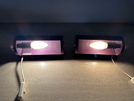 Image 1 of Set van 2 Ikea Wandlampen Paars Vintage 70s Lod V413