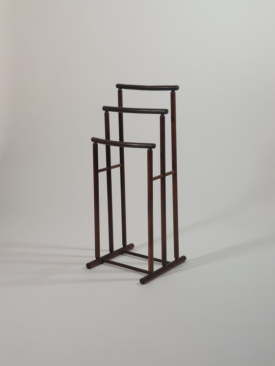 Image 1 of Valet de chambre vintage en bambou de style chinoiserie, portant à vêtements