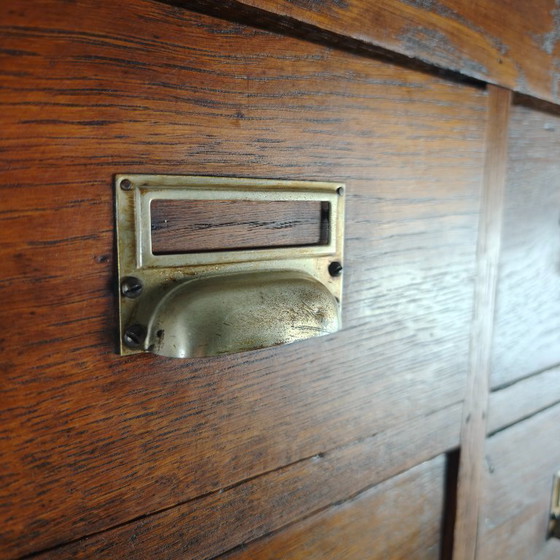 Image 1 of Oak apothecary cabinet from the early 20th century with 42 drawers
