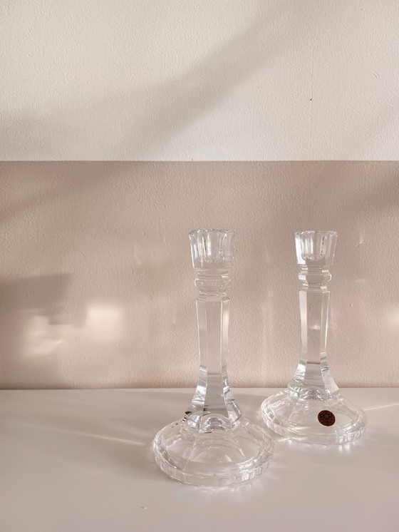 Image 1 of Royal Crystal Rock, Italia, 24%, set di 2 candelieri in cristallo al piombo. Vintage.