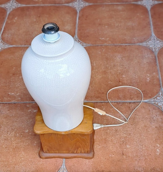 Beautiful ecru ceramic craquelé lamp base.🛋️ – Table lamps, Stone (photo 16 of 21)