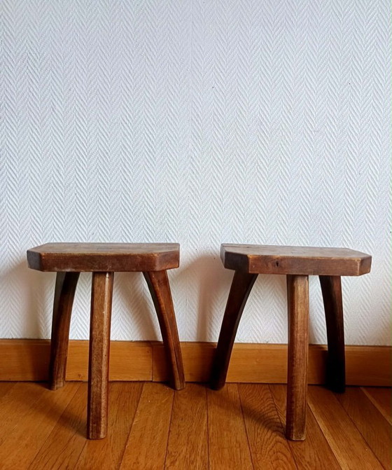 Image 1 of 2x vintage brutalist stools