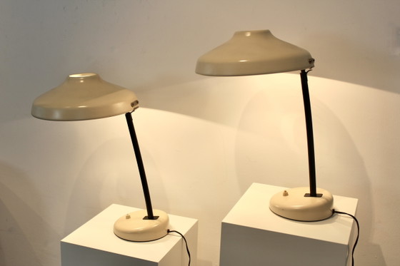 Set of adjustable Hemi Desk Lamps, Sweden, polished steel (photo 6 of 11)