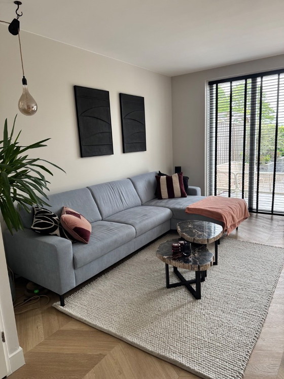 Image 1 of Geräumiges blaues Polipol-Sofa mit optimalem Sitzkomfort