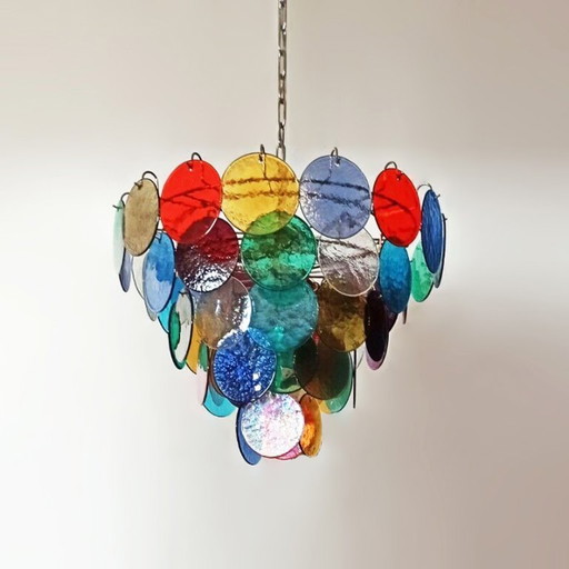 Vintage Murano glass chandelier with 10 lights, Italy 1980