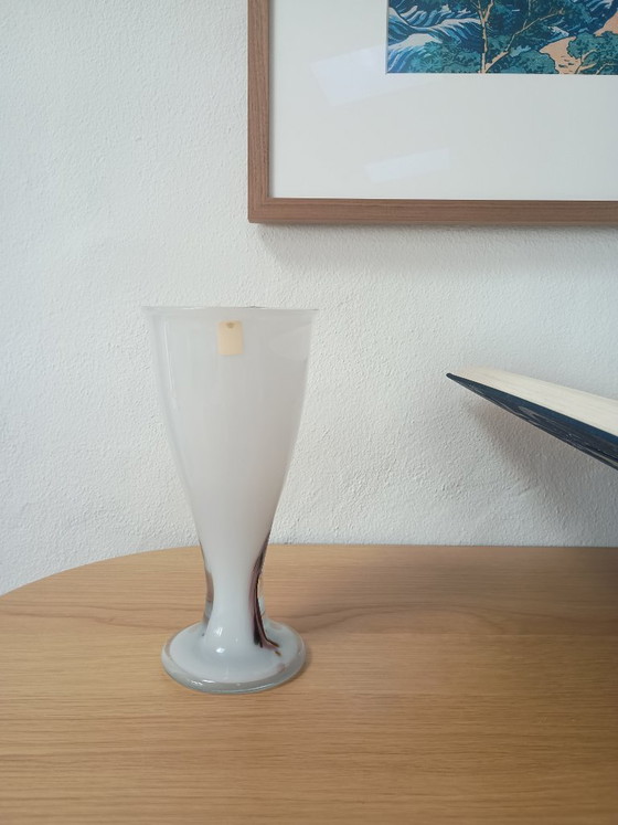 Deense Designvaas Holmegaard Per Lütken. 22 Cm. Met Orginele Sticker En Signering. – Vases, Glass (photo 3 of 6)