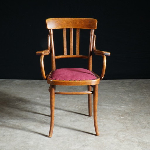 Silla Thonet antigua – década de 1920 – bureaustoelen, Textile, Metal, Vintage (photo 2 of 6)