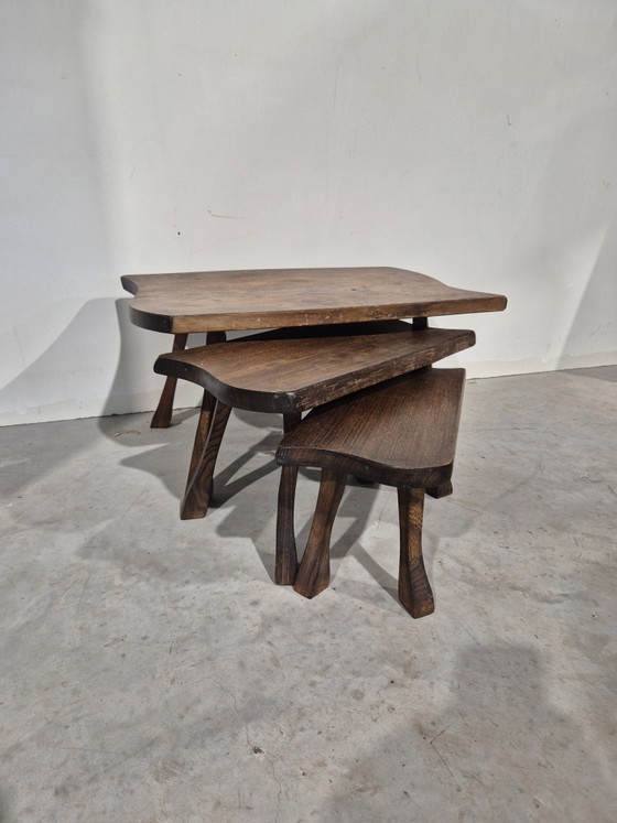 Petites tables de style Japandi scandinave vintage, finitions organiques. – Tables d'appoint, Wood (photo 5 of 6)