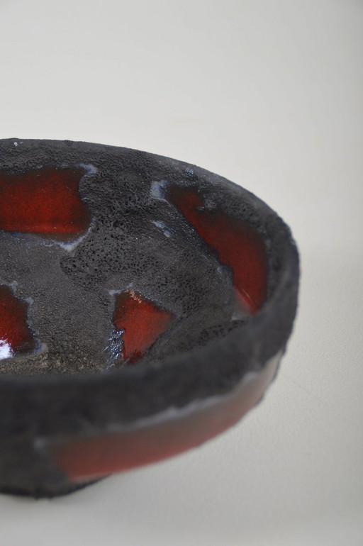 Cuenco de lava grueso de Marei Keramik, Alemania Occidental, década de 1970