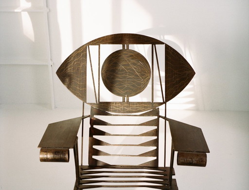 Sculpturale stalen fauteuil / Werk van een Nigeriaanse kunstenaar, circa 1960/70