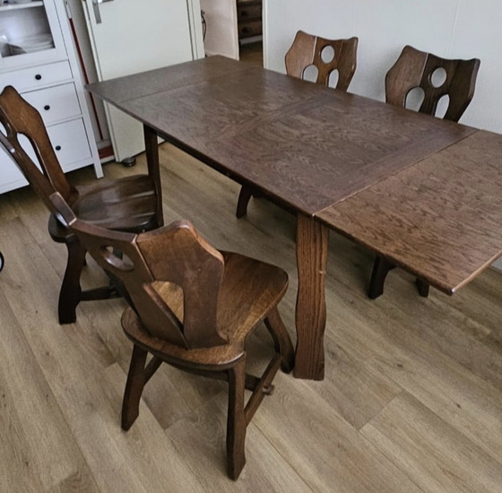 Image 1 of Extendable brutalist dining table