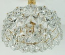 kinkeldey mid century chandelier à suspension verre de cristal et métal doré