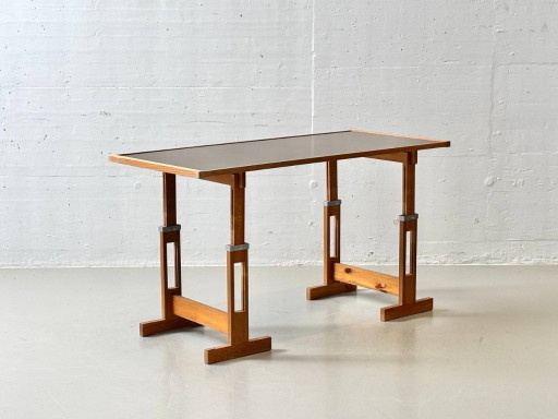 Height-adjustable mid-century work table / drafting table, 1970s