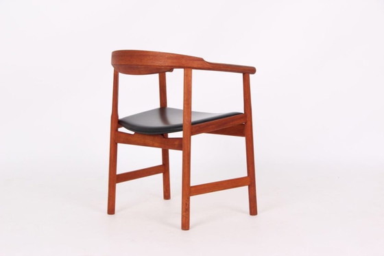 Image 1 of 4 Wegner Armstühle Model PP208, Mahagoni und Leder