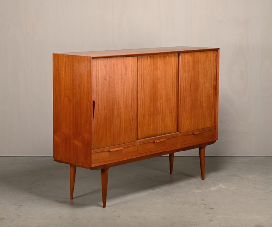 Gunni Omann Teak Sideboard oder Highboard für Omann Jun Møbelfabrik, Dänemark 1960er – Wood (photo 6 of 24)