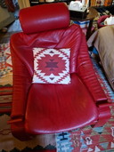 MAGNIFICENT RED LEATHER ARMCHAIR ROCHE BOBOS