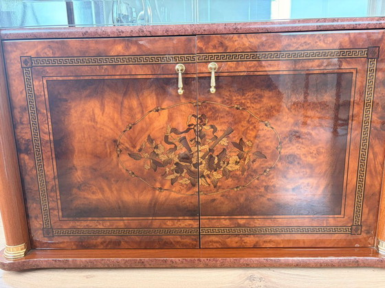 Image 1 of Classic Italian Sideboard | High-Gloss Burr Wood | 176cm