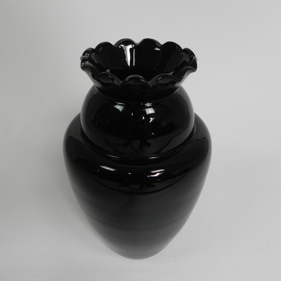 Image 1 of Art-Déco-Vase mit geripptem Rand, Doyen, Boom, 1930er Jahre