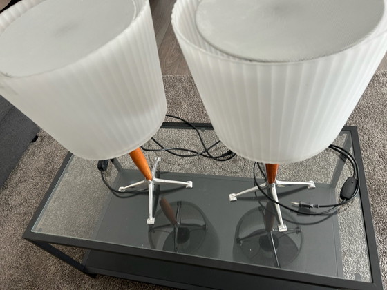 Set: 2 Artemide Orione Table lamps by Rodolfo Dordoni Italy, Aluminium, polished steel, Creme (photo 9 of 11)