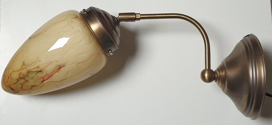 Image 1 of Art-Deco-Wandleuchte aus Opalglas