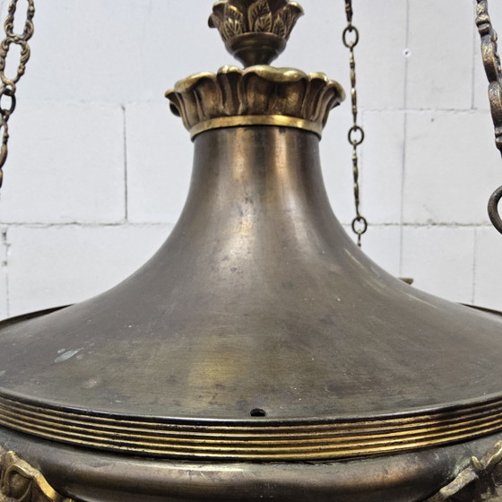 Image 1 of Antieke Franse Neo Renaissance / Henri 2 Greenman Kaars kroonluchter (Empire / Napoleon stijl)  kaars kandelaar 