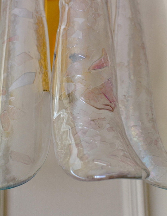 Murano Glas Petal Wandlamp, Helder Iriserend, Messing, Italiaans Kunstglas – Wandlampen, Metal (photo 4 of 8)