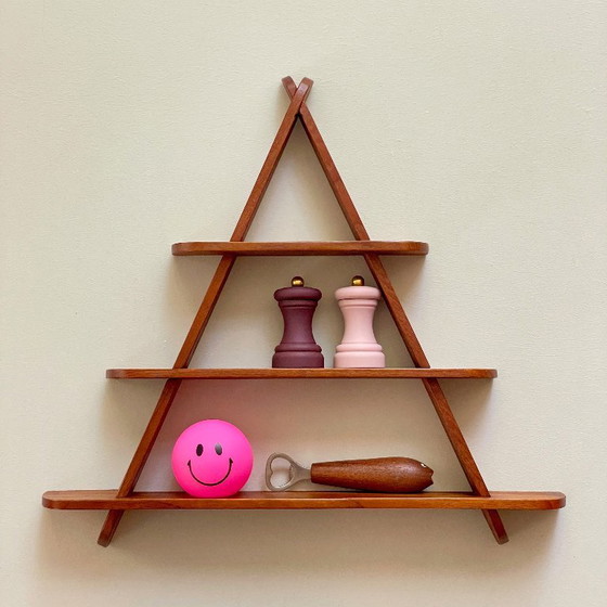 Teak Houten Wandrekje Scandinavisch Mid Century Design Vintage Retro – Wood (photo 4 of 17)