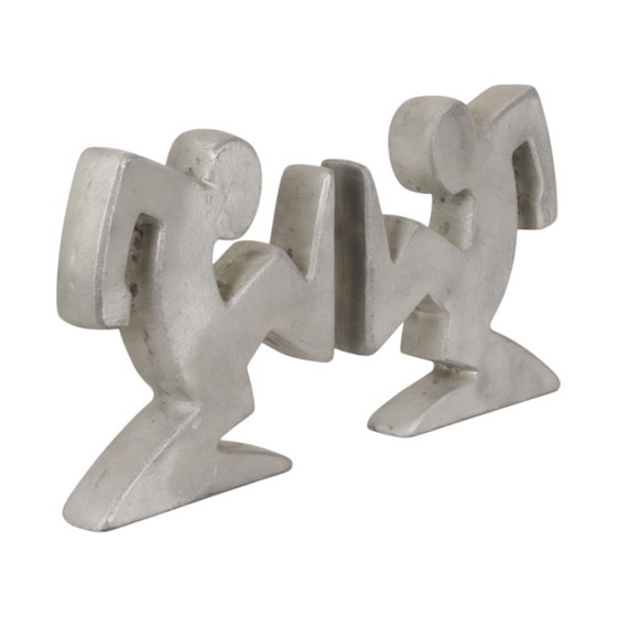Designer Metal Bookends La Linea Osvaldo Cavandoli – Decorative Objects, Aluminium (photo 5 of 15)