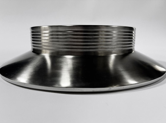 Image 1 of Grand Plat Vintage • Centre de Table • Métal Chromé • Japon • 1990