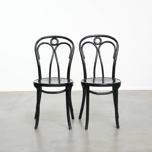 2 sillas de bistró vintage negras estilo Thonet