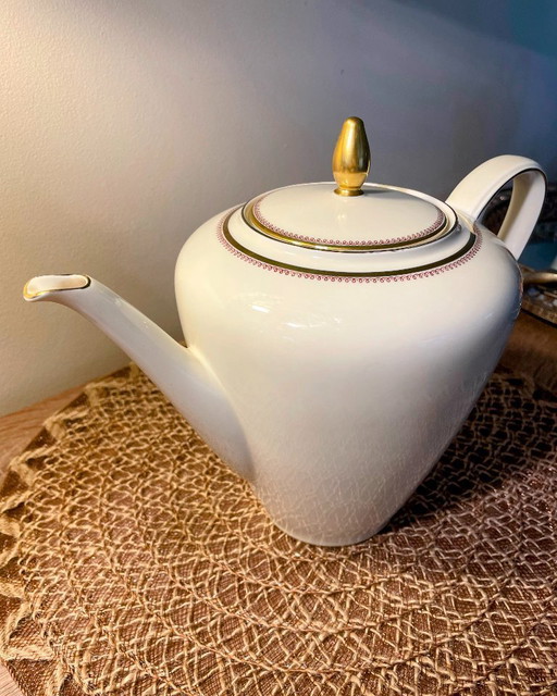 Eschenbach Bavaria theepot met gouden rand – Vintage porseleinen theepot Duitsland – 20 cm – Klassiek elegant