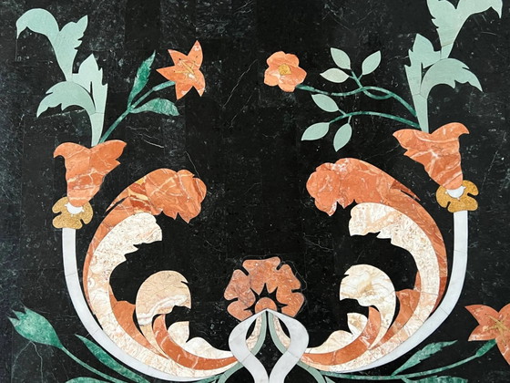 Coffee table in Pietra Dura technique. – Marble (photo 4 of 8)