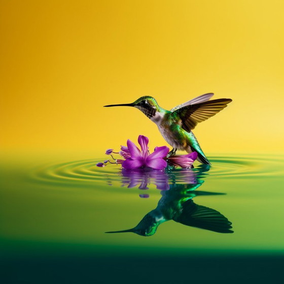 Image 1 of Eric LESPINASSES - Colibrí colorido - Litografía del artista