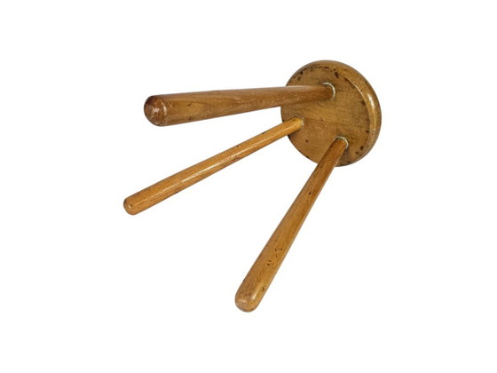 Image 1 of Sgabello - Treppiede - Sgabello da mungitura - Tabouret - stile Charlotte Perriand - legno - anni '60