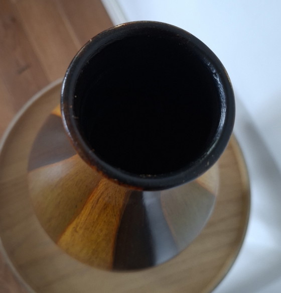 Image 1 of Large Vintage Floor Vase (50 cm) – Mid-Century Modern – Wood-look Glaze