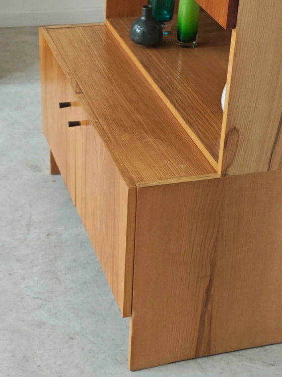 Buffet / Bibliothek OP-010 Drevotex Zamberk aus der Tschechoslowakei 1977 – Aufbewahrungsschrank, Wood, Glass (photo 9 of 19)