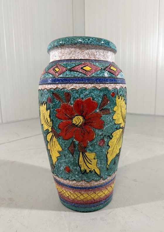 Image 1 of Italienische Bodenvase aus Steingut, große Blumenvase 1960er Jahre