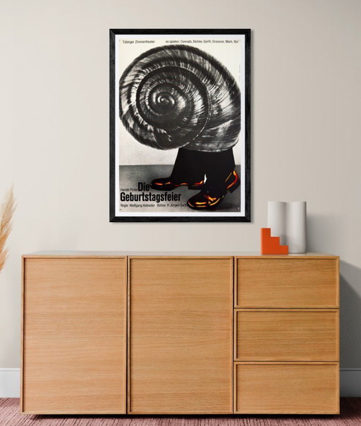 🎭Die Geburtstagsfeier – c.1970 – Original Poster by F+R Grindler for Tübinger Zimmertheater | 84 × 59 cm | West Germany