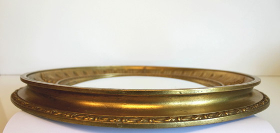 Image 1 of Empire-stijl vergulde gesneden houten zonnespiegel, 60'