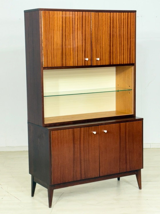 Image 1 of Vitrine de style années 50, buffet haut, meuble de salon, armoire vintage