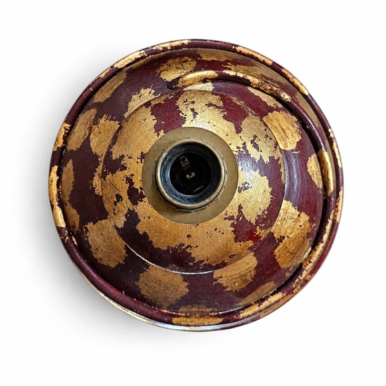 Lámpara de jarrón de cerámica decorada en oro de Hubert Olivier / Francia años 70 – Lámparas de mesa, Ceramic (photo 6 of 7)