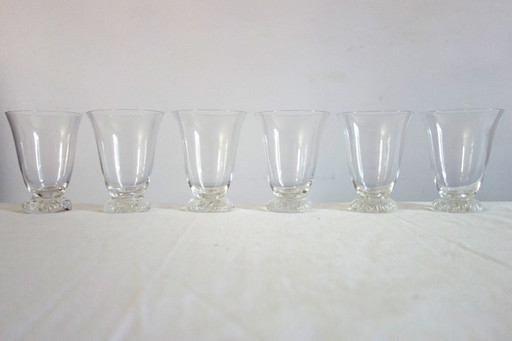6 Daum wine glasses model Kim mid 20th century