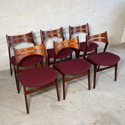 6x Model 310 eetkamerstoelen door Erik Buch