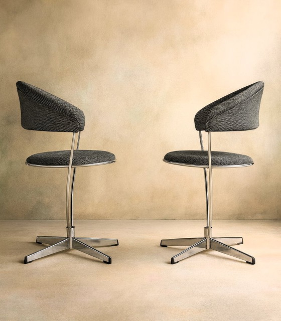 2 X Arne Dahléns Voor Dalum – Eetkamerstoelen, Chrome (photo 3 of 15)