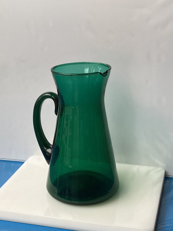 Image 1 of Italian Design - Mid-Century Karaf Groen Glas